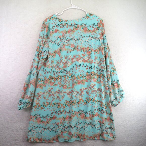 Worthington Dress Womens Size Large Floral Print Split Long Sleeve V Neck Lined - Picture 4 of 10